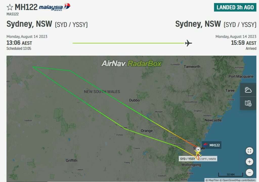 Malaysia flight returns to Sydney following pax disruption