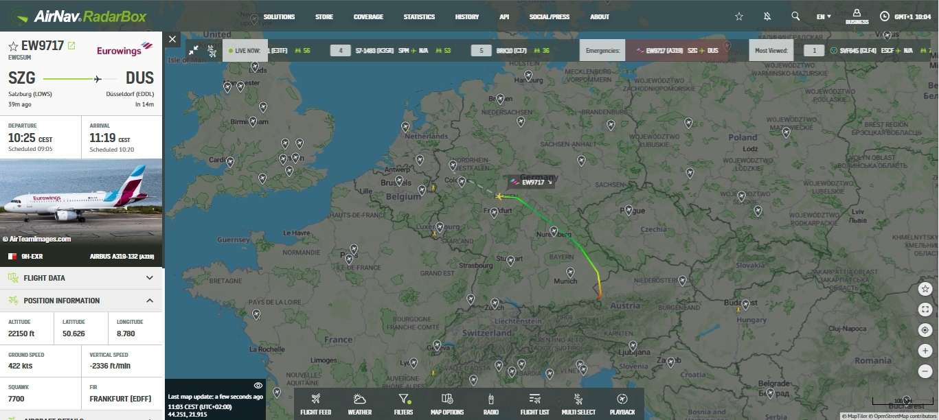 Eurowings Flight Salzburg-Dusseldorf Declares Emergency