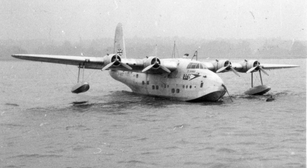 A BOAC (now British Airways) flying boat aircraft, 1948.