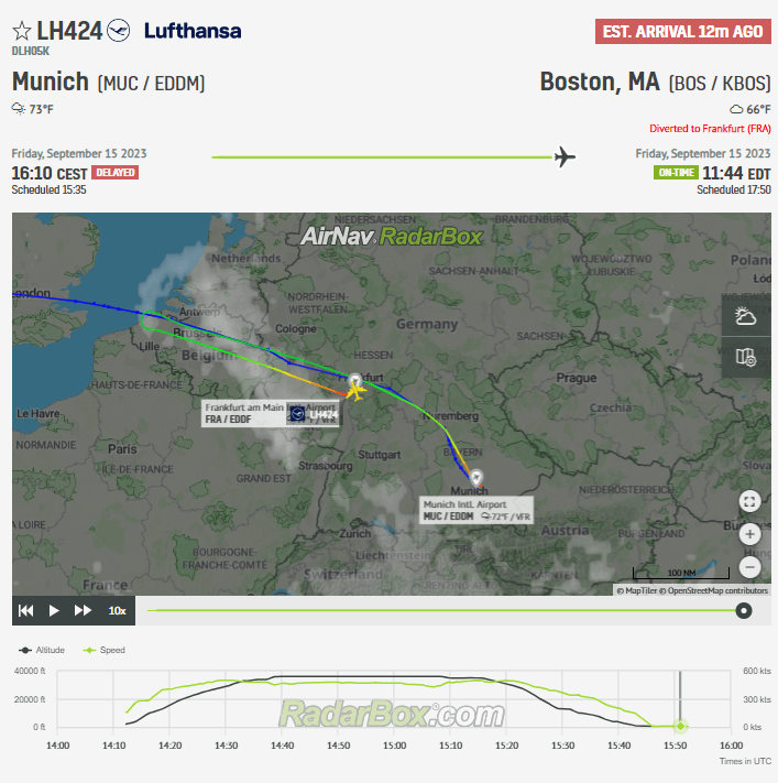 Lufthansa A380 To Boston Diverts to Frankfurt