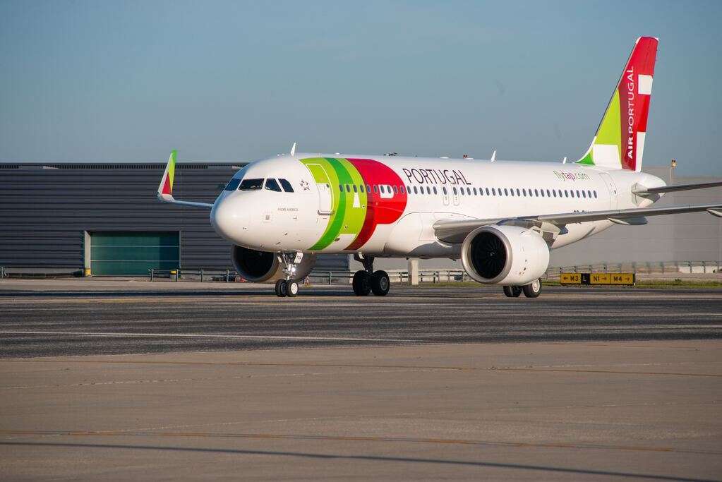 A TAP Air Portugal Airbus A320neo parked on the apron.