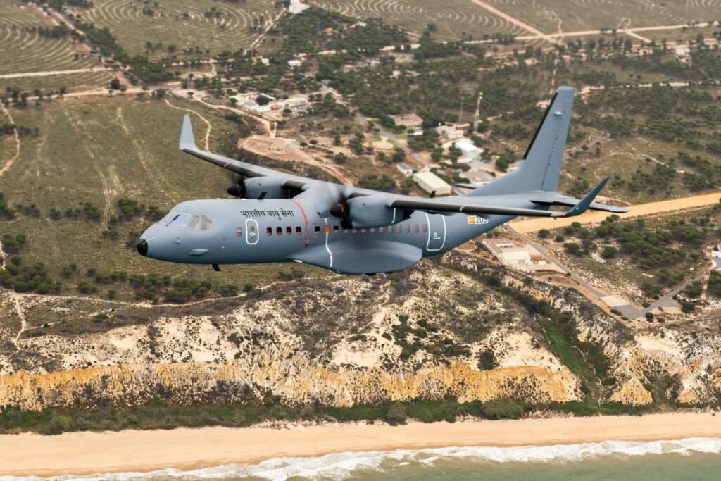 An Indian Air Force Airbus C295 in flight