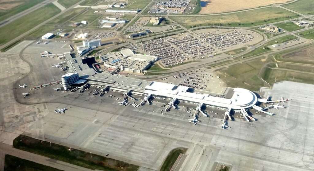 Aerial view of Edmonton International Airport