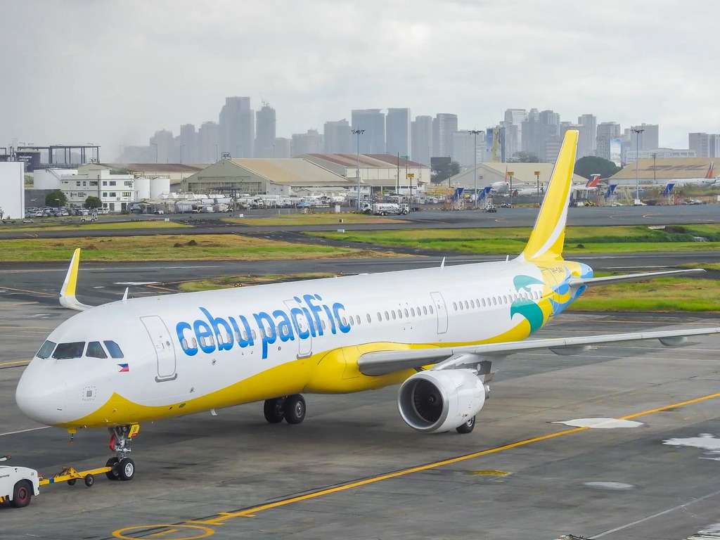 A Cebu Pacific Airbus A320ceo on the tarmac.