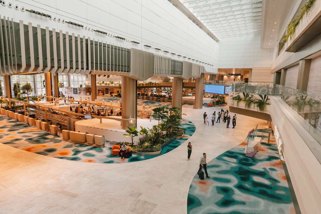 View of new Changi Airport T2 departure hall