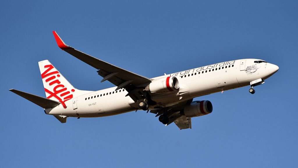 A Virgin Australia Boeing 737-800 in flight.