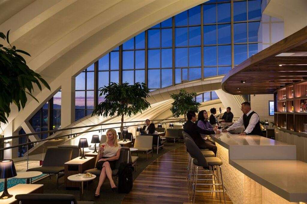 Interior of Star Alliance Los Angeles airport lounge.