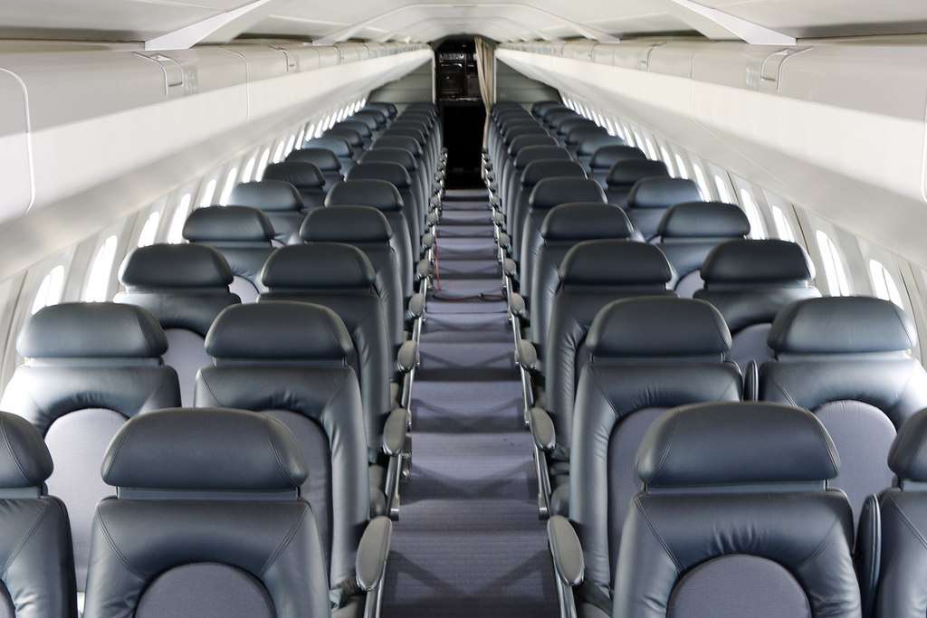 Passenger cabin interior of Concorde G-BOAG