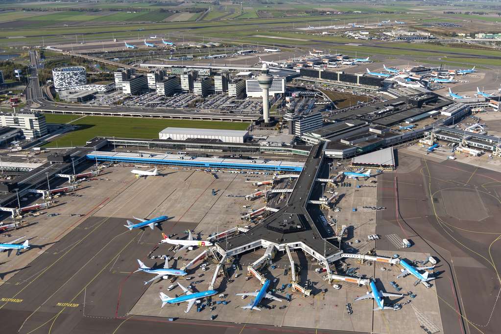 Aerial view of Amsterdam Schiphol Airport