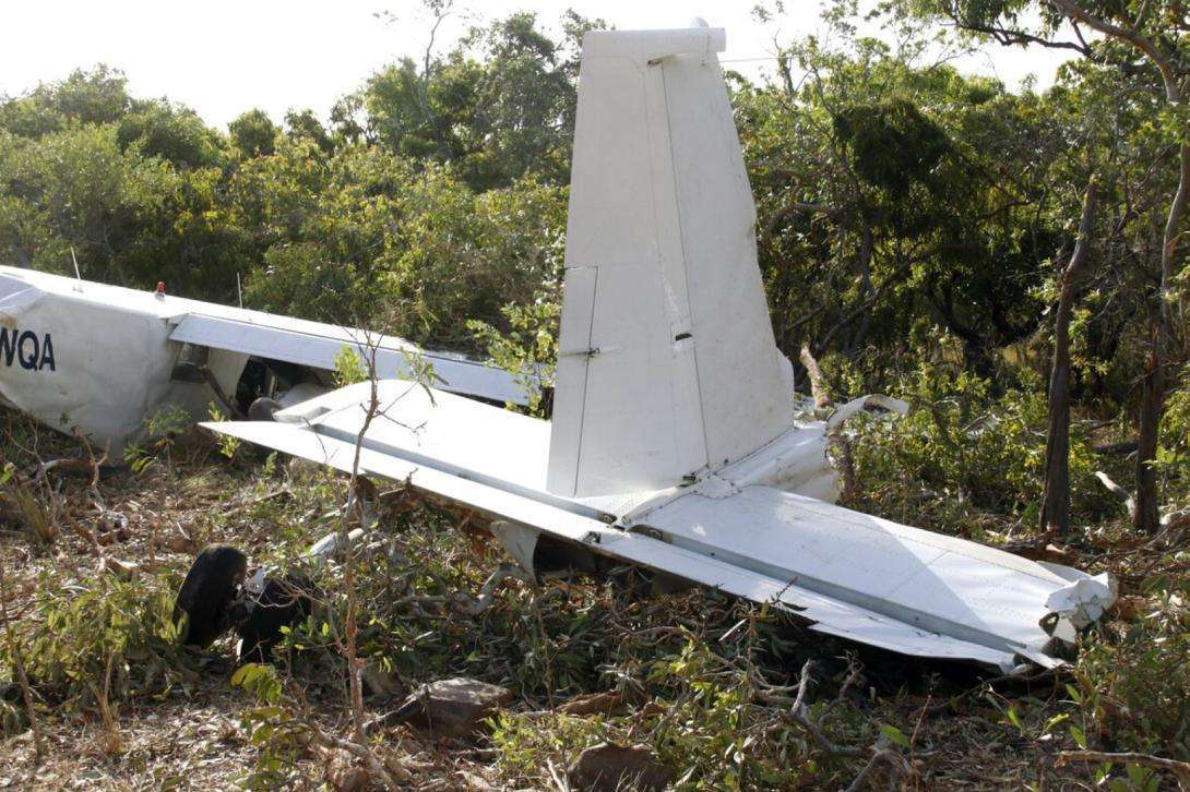 A crashed BN-2 Islander in Torres Strait.
