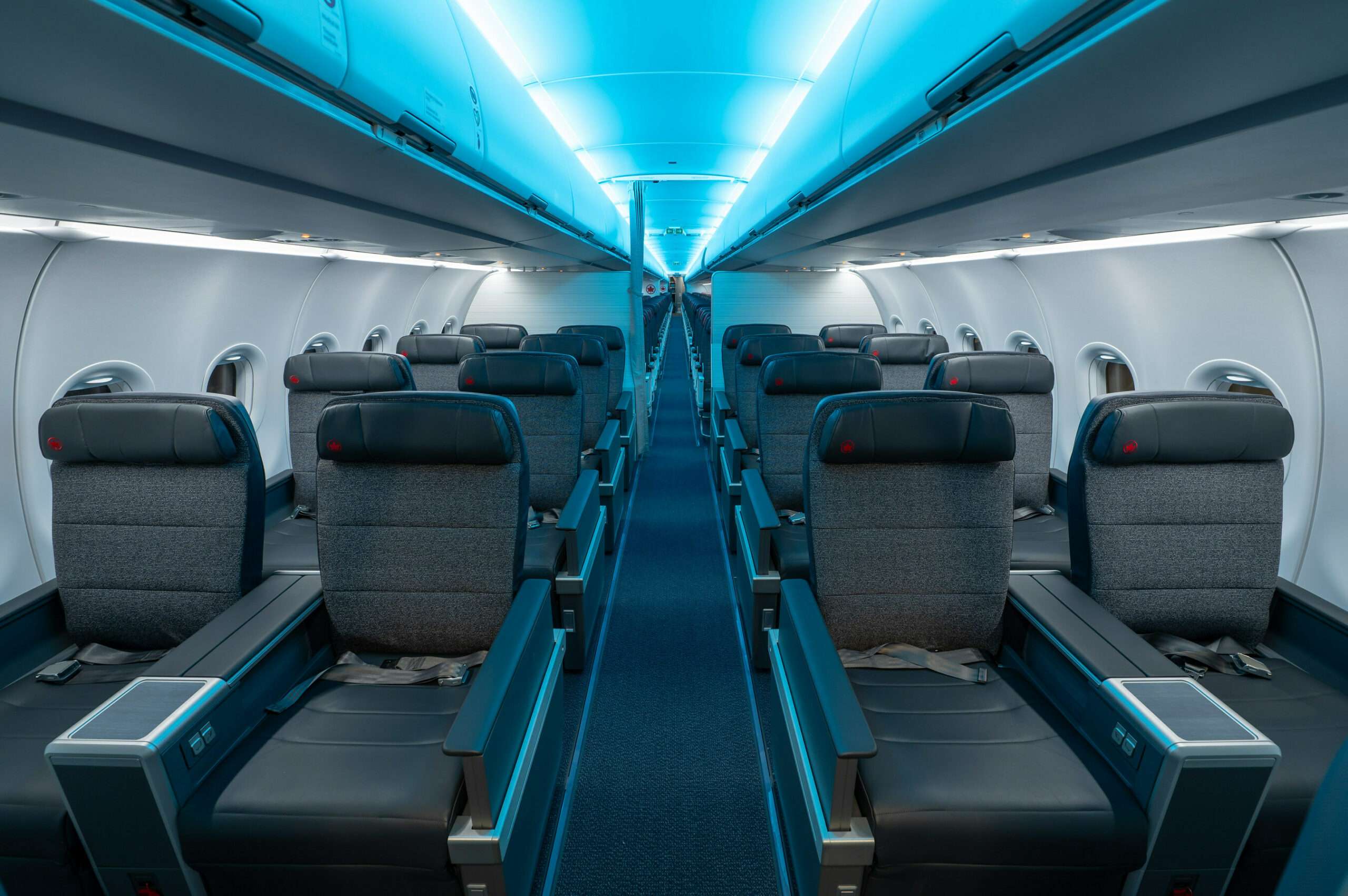 Interior of upgraded Air Canada A321.