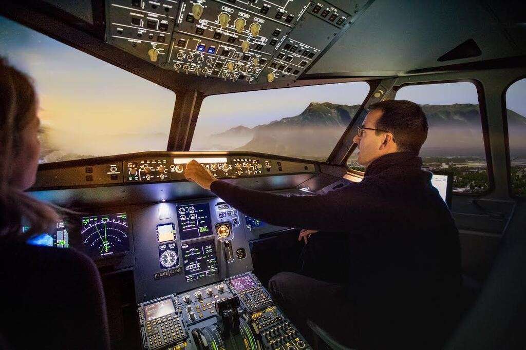 An A320 flight simulator in Toronto.