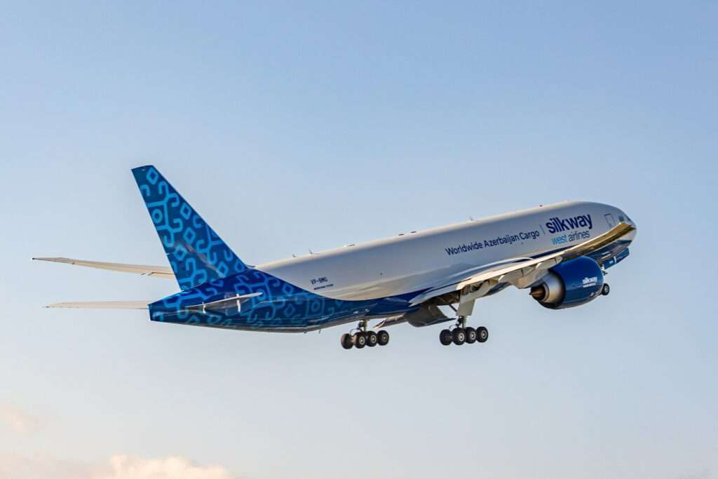 Silk Way West Airlines' First 777F freighter in flight