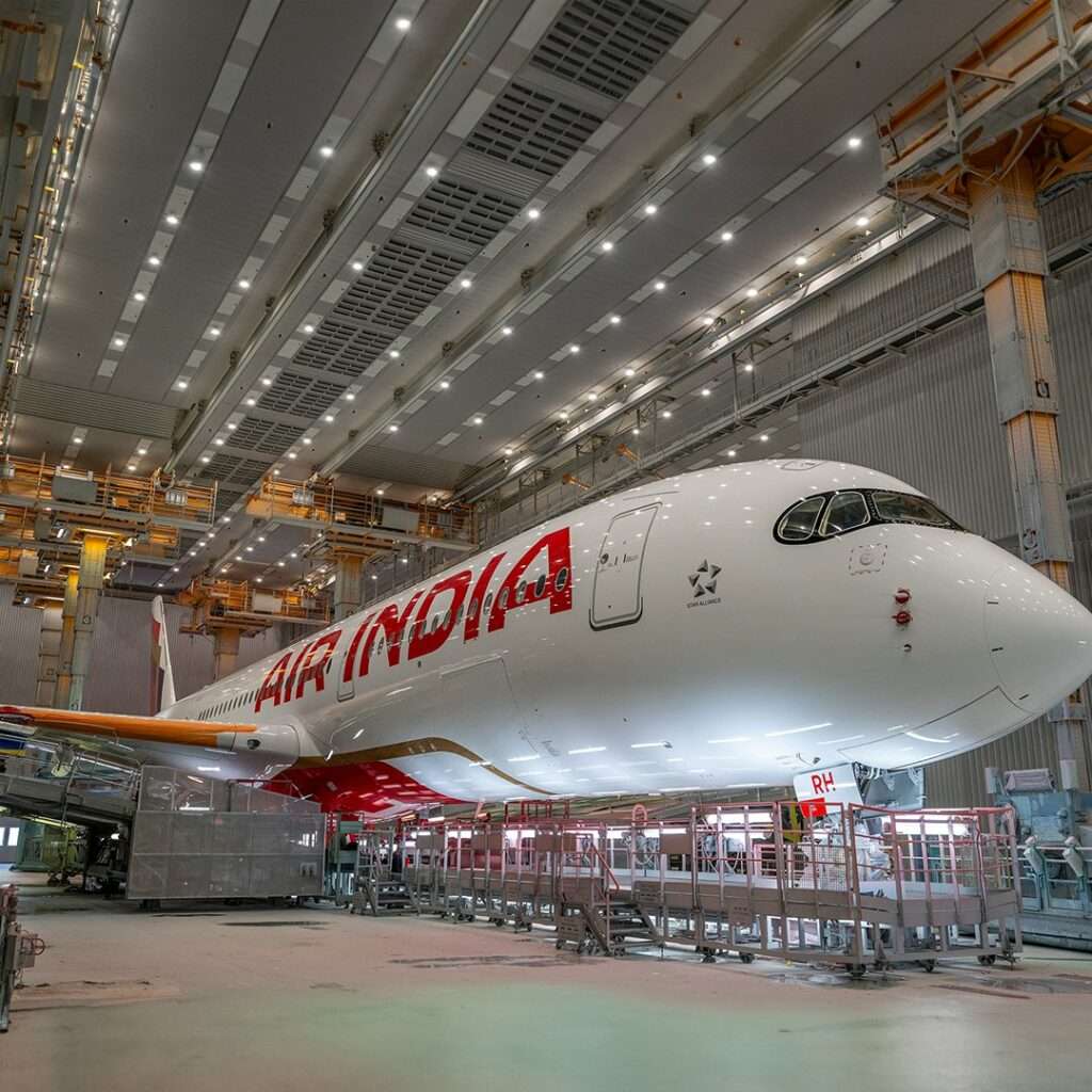 Air India First Airbus A350 Rolls Out The Paint Shop