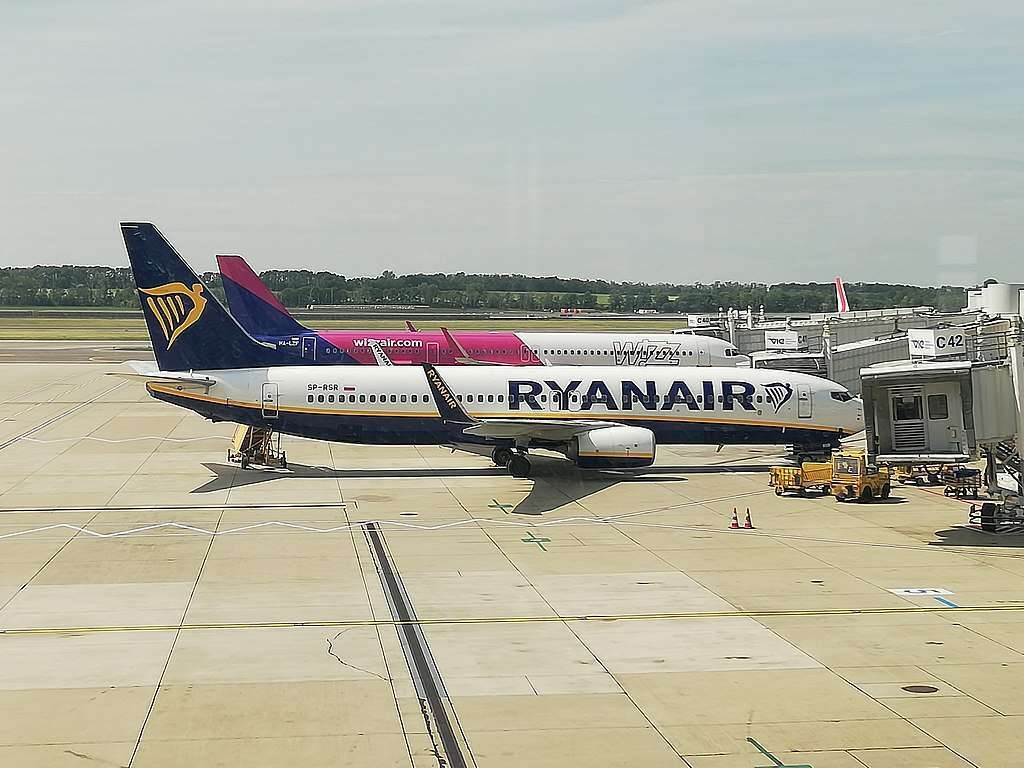 Ryanair and Wizzair at Vienna Airport.
