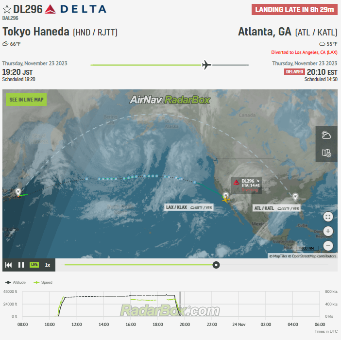 Delta Air Lines A350 Tokyo-Atlanta Diverts to Los Angeles