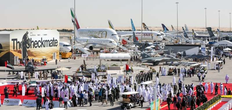 Aircraft on display at Dubai Air Show