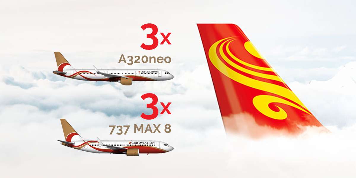 Render of Hainan Airlines Airbus and Boeing aircraft.