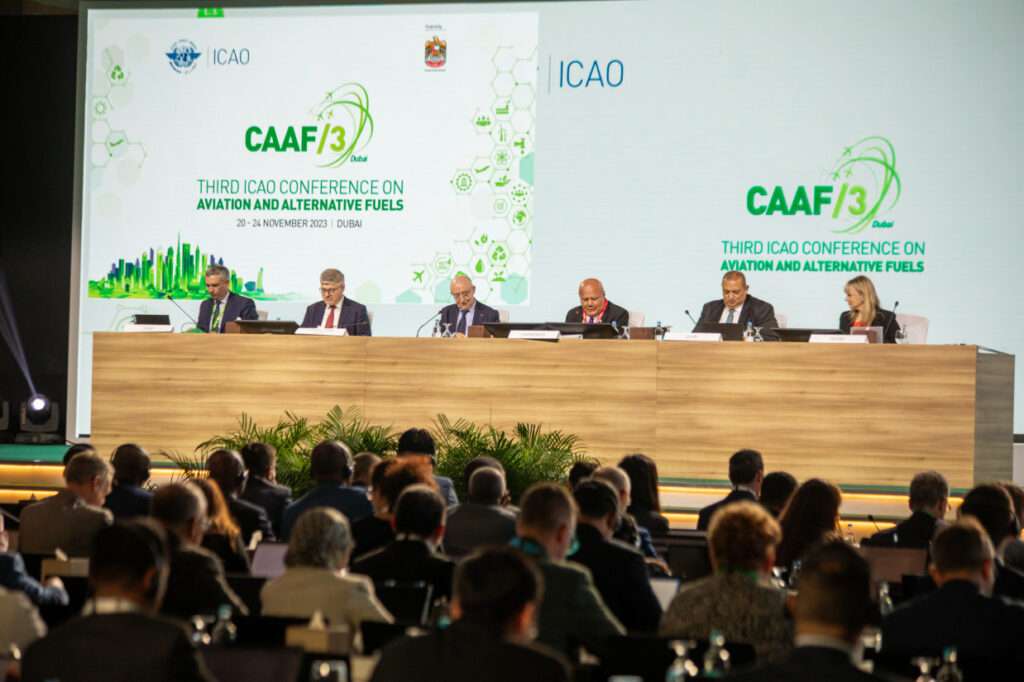 Aviation delegates at the Third ICAO Conference on Aviation and Alternative Fuels (CAAF/3) in Dubai.
