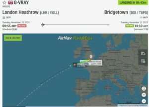 Virgin Atlantic Flight to Bridgetown U-Turns Back to London
