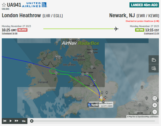 United Flight London-New York Emergency Due to Fuel Issue
