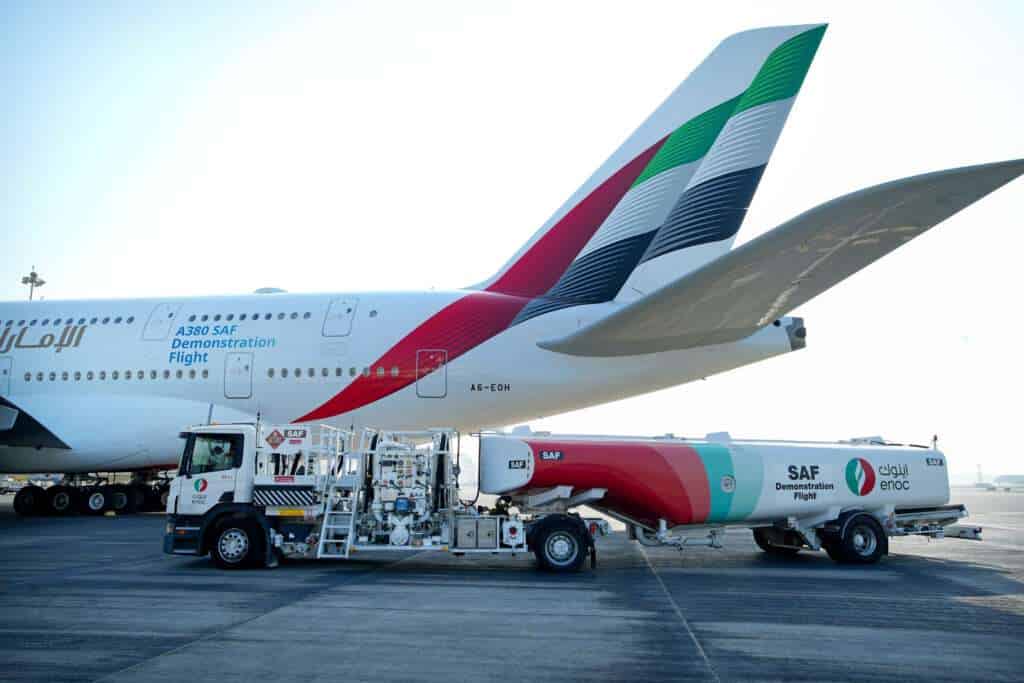 Emirates Operates A380 Demonstration Flight with 100% SAF