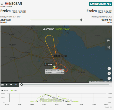 American 787 To Miami Struck By Lightning in Buenos Aires