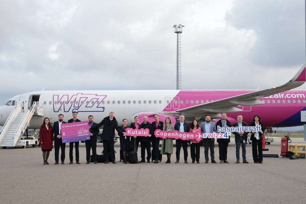 Wizz Air staff with an aircraft at Kutaisi, Georgia.