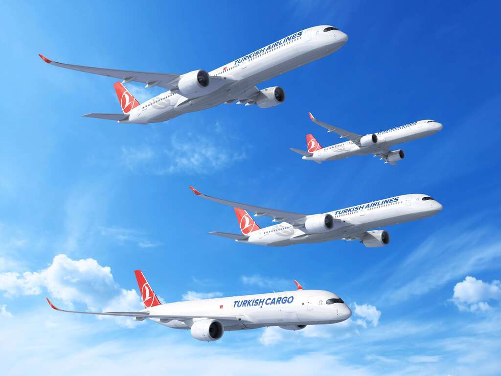 Render of Airbus aircraft in flight