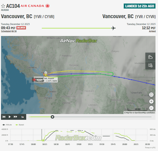 Air Canada 777 To Toronto Turned Back to Vancouver: Too Cold