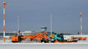 Snow removal equipment deployed at Munich Airport.