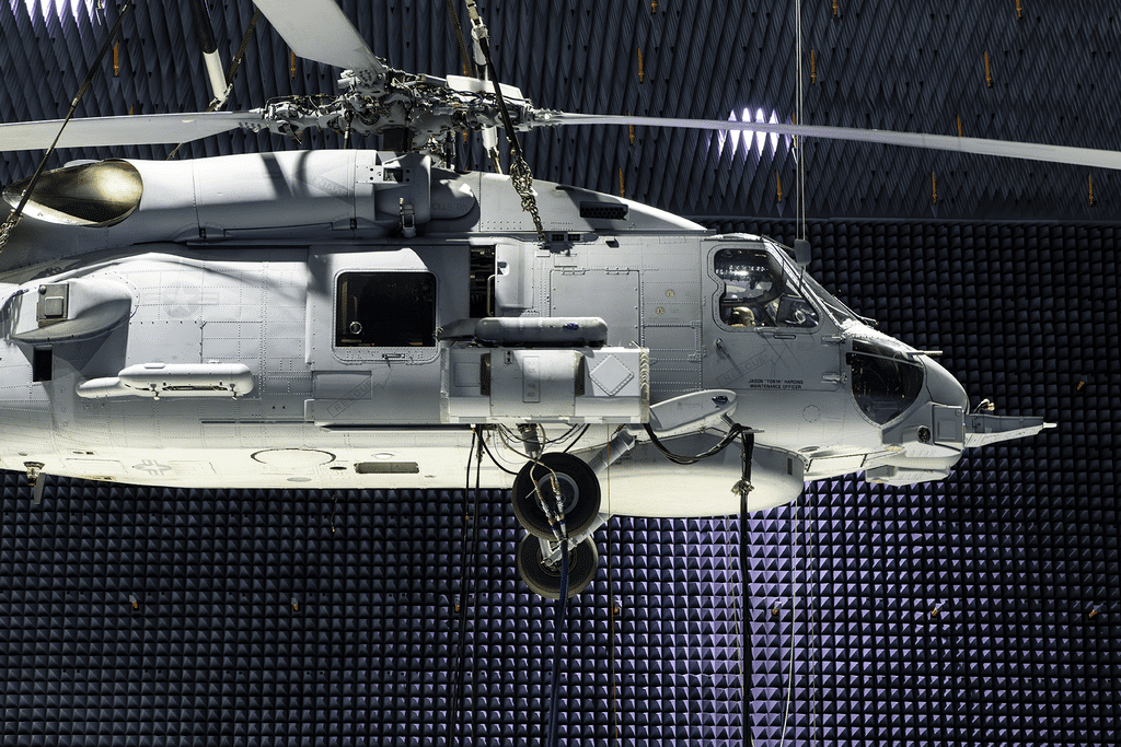 A US Navy Lockheed Martin H-60 helicopter.