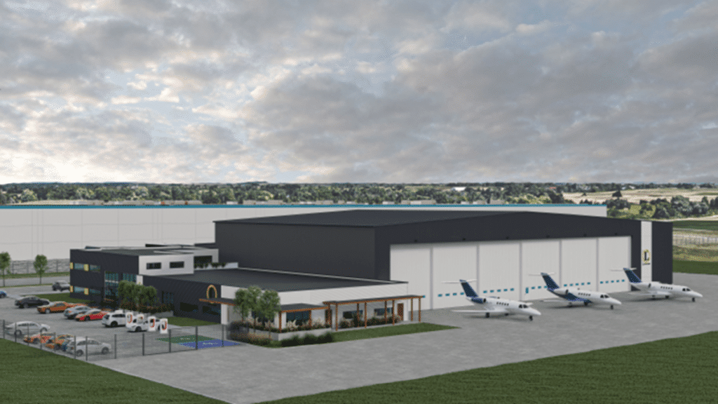 Render of new Latitude Air Ambulance facility at Hamilton International Airport.