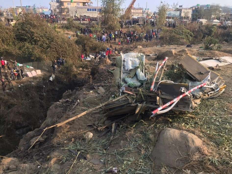 Accident site of Yeti Airlines flight Polkara.