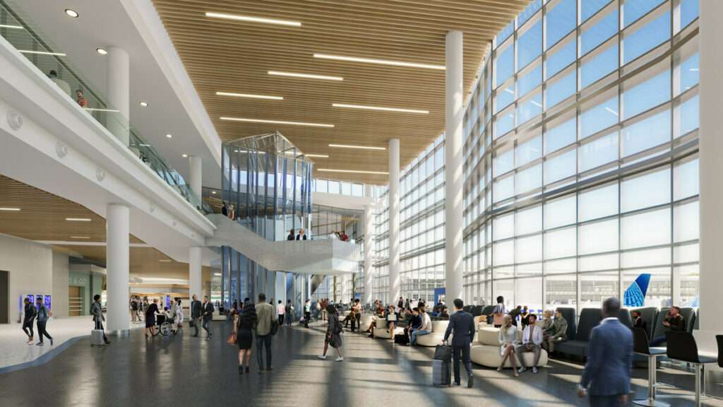 Image of new United Airlines Terminal B complex in Houston.