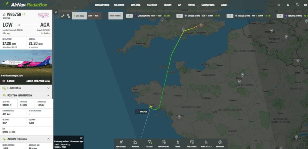 Wizz Air UK Flight London Gatwick-Agadir Declares Emergency