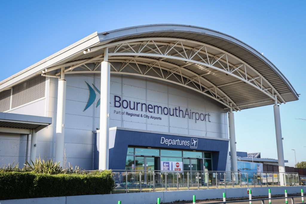 Exterior view of Bournemouth Airport.