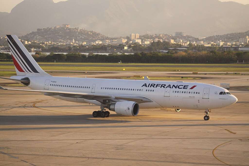 An Air France A330 on the taxiway.