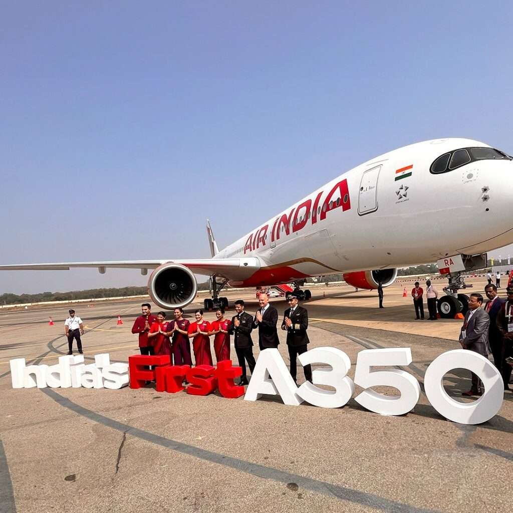 Air India Showcases Airbus A350-900 at Wings India 2024