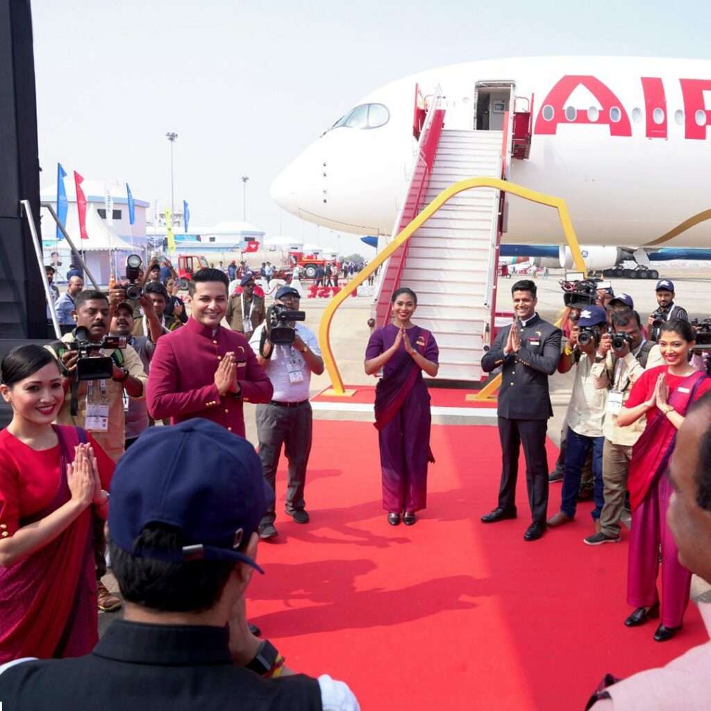 Air India Showcases Airbus A350-900 at Wings India 2024