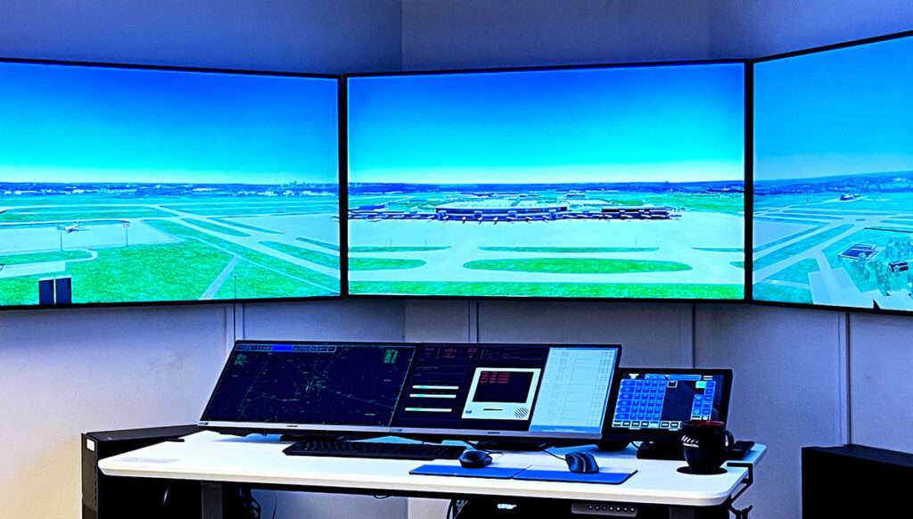An advanced control tower simulator at Austin Airport