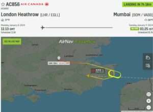 Air Canada 787 bound for Mumbai returns to London