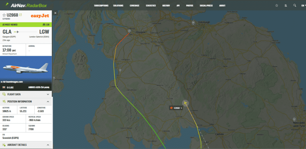 easyJet Flight Glasgow-London Declares Emergency