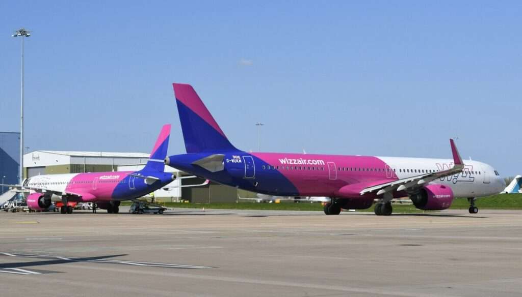 Wizz Air Airbus aircraft on the tarmac.