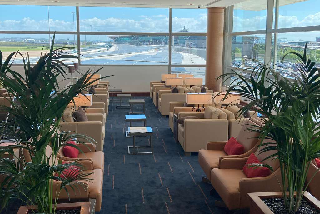 Interior of Emirates Lounge at Brisbane Airport.