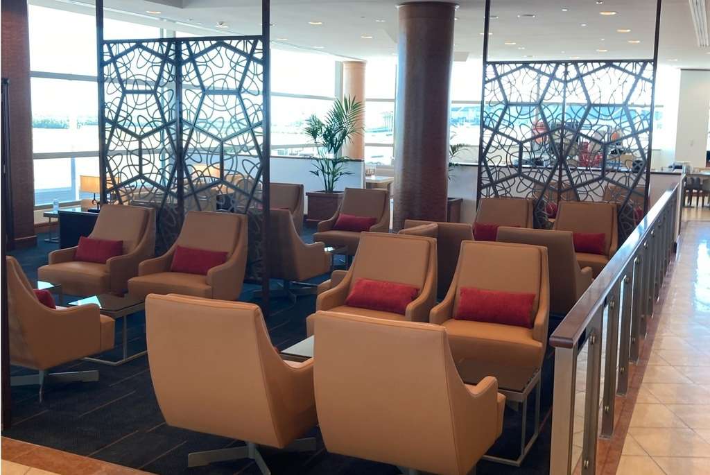 Interior of Emirates Lounge at Brisbane Airport.