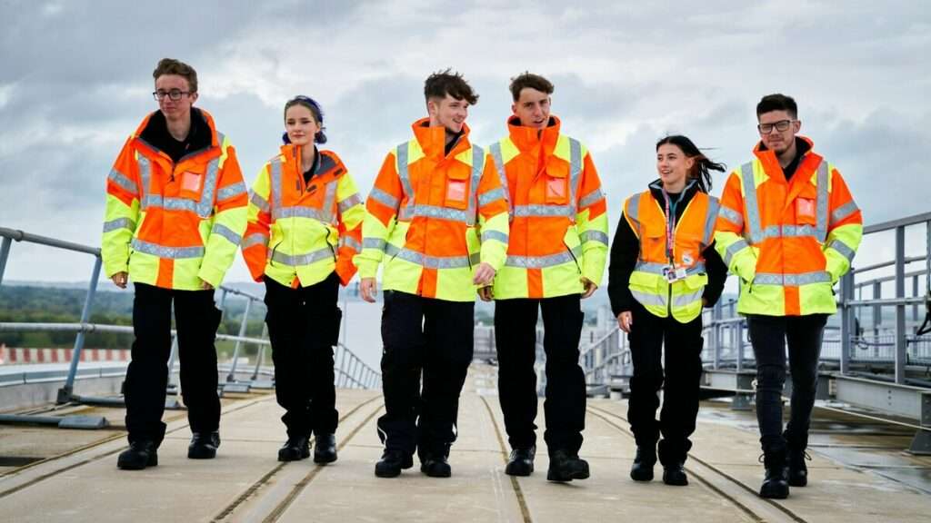 Engineering apprentices at Gatwick Airport