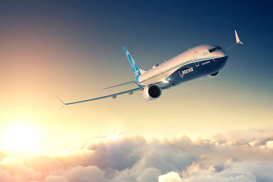 A Boeing 737 MAX in flight