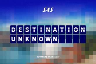 SAS promo for 'Destination Unknown' mystery flights.