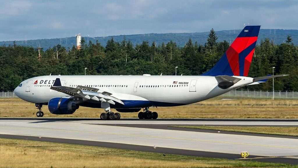 A Delta Air Lines A330 after landing.